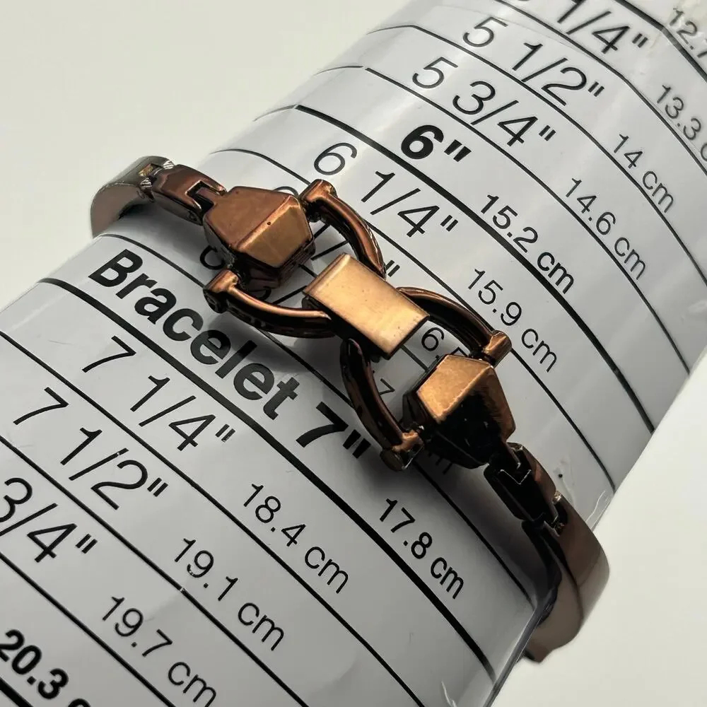 Metallic Brown Exaggerated Stainless Steels Women's Quartz Watch Working
